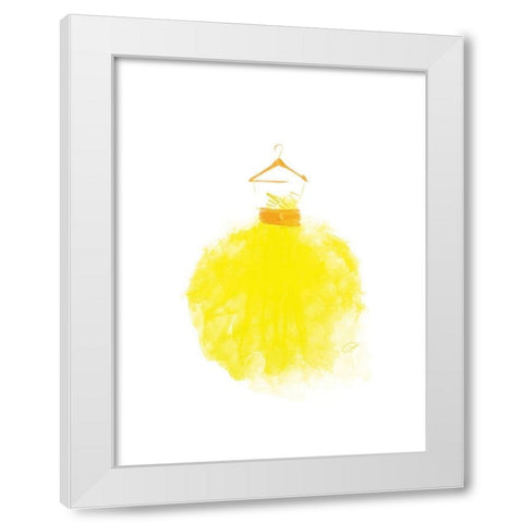 Puffy dress Three White Modern Wood Framed Art Print by OnRei