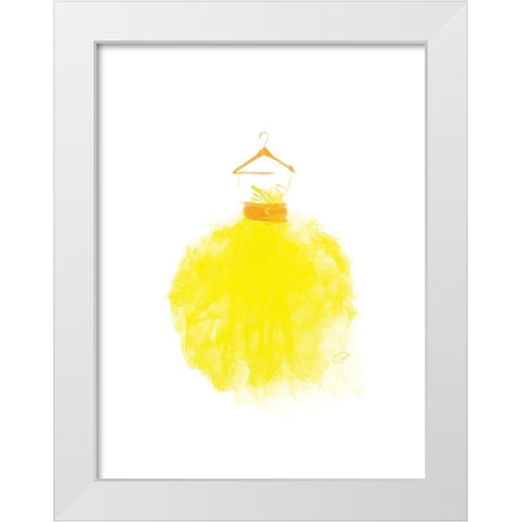 Puffy dress Three White Modern Wood Framed Art Print by OnRei