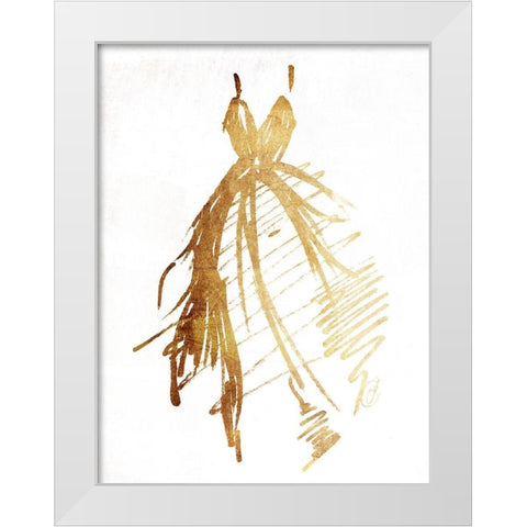 Runway Dress White Modern Wood Framed Art Print by OnRei