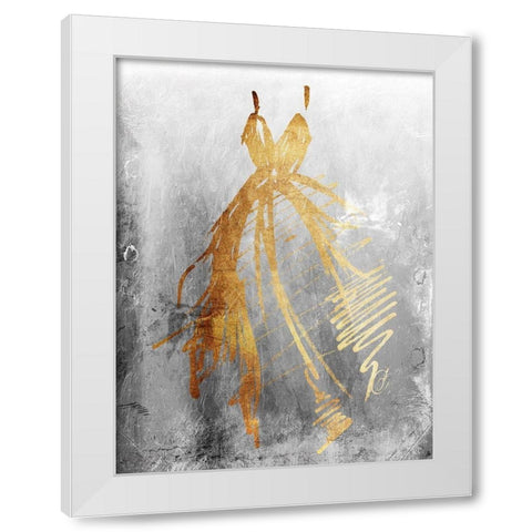 Runway Dress Textured White Modern Wood Framed Art Print by OnRei