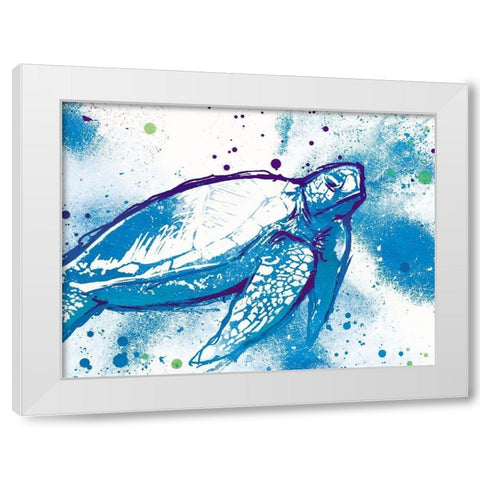 Turtle in the Wall White Modern Wood Framed Art Print by On Rei