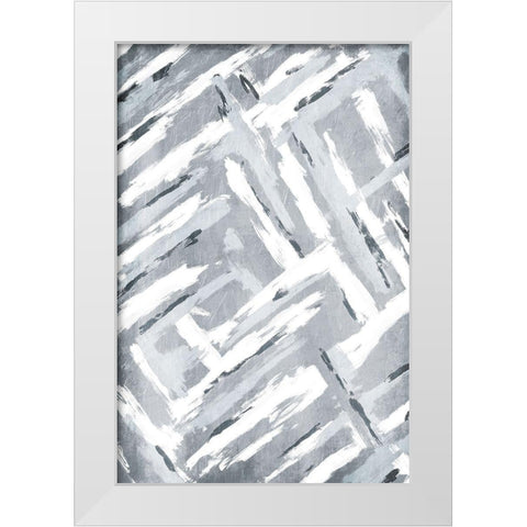 Sketched Connection White Modern Wood Framed Art Print by OnRei