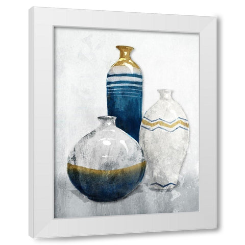 Gold Night Vessels White Modern Wood Framed Art Print by OnRei