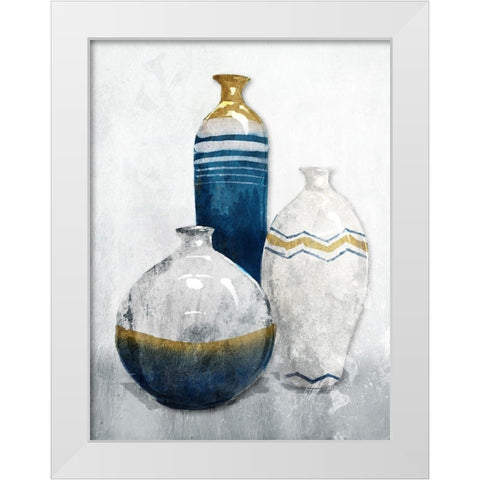 Gold Night Vessels White Modern Wood Framed Art Print by OnRei