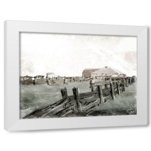 Farm Day White Modern Wood Framed Art Print by OnRei