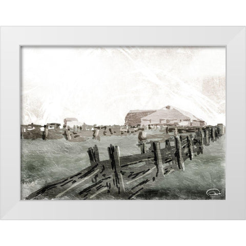 Farm Day White Modern Wood Framed Art Print by OnRei