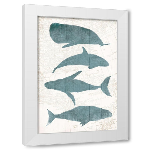 Sea Life White Modern Wood Framed Art Print by OnRei