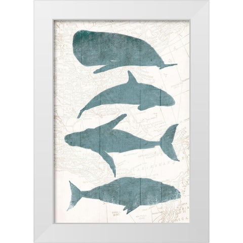 Sea Life White Modern Wood Framed Art Print by OnRei