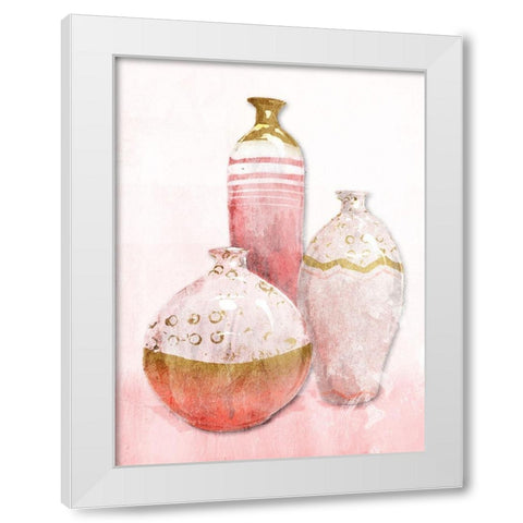 Blush Vessels White Modern Wood Framed Art Print by OnRei