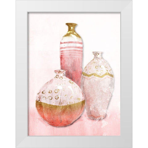 Blush Vessels White Modern Wood Framed Art Print by OnRei