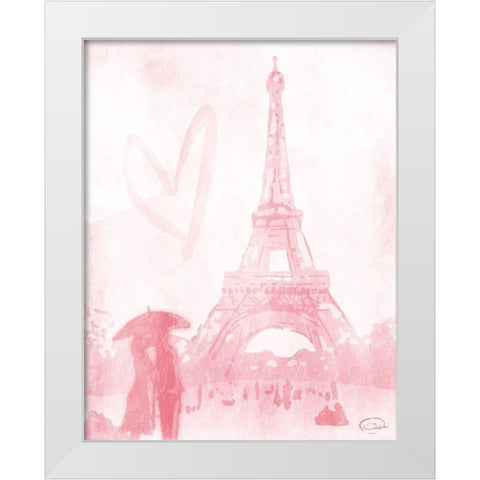 Blush Rain Mate White Modern Wood Framed Art Print by OnRei