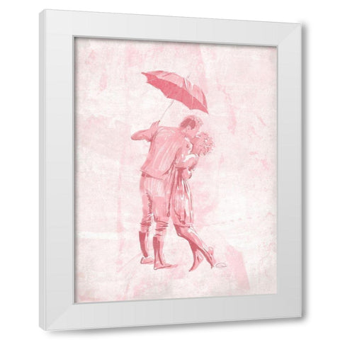 Kiss In The Blush White Modern Wood Framed Art Print by OnRei