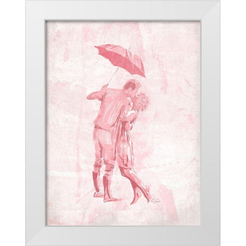 Kiss In The Blush White Modern Wood Framed Art Print by OnRei