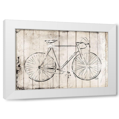 Grey Bike White Modern Wood Framed Art Print by OnRei