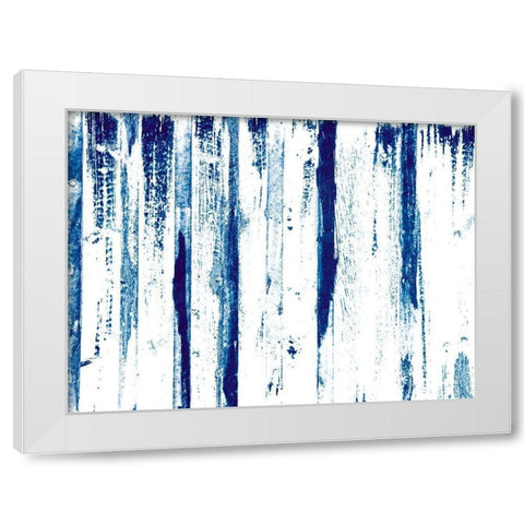 Blue Tears White Modern Wood Framed Art Print by OnRei