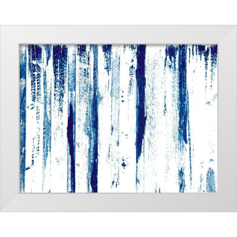 Blue Tears White Modern Wood Framed Art Print by OnRei