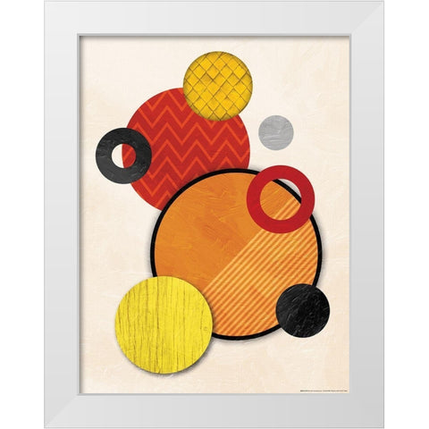 Organic Circles White Modern Wood Framed Art Print by OnRei