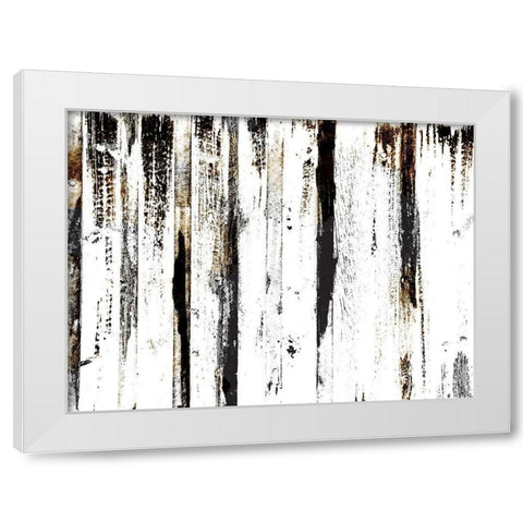 Gold Black Woods White Modern Wood Framed Art Print by OnRei