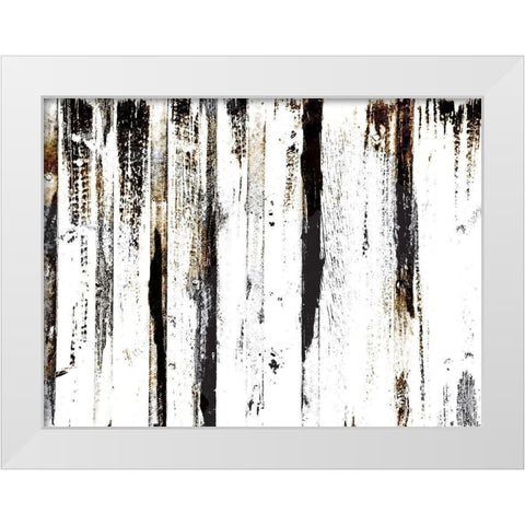 Gold Black Woods White Modern Wood Framed Art Print by OnRei