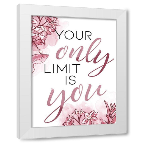 Only You Blush White Modern Wood Framed Art Print by OnRei