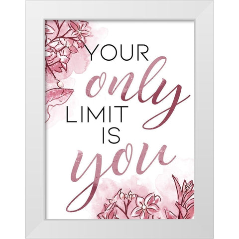 Only You Blush White Modern Wood Framed Art Print by OnRei