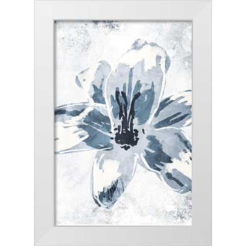 Sketched Cool Flower White Modern Wood Framed Art Print by OnRei