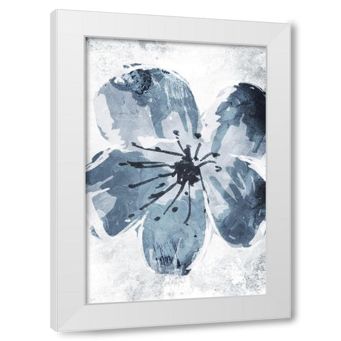 Sketched Cool Flower Mate White Modern Wood Framed Art Print by OnRei