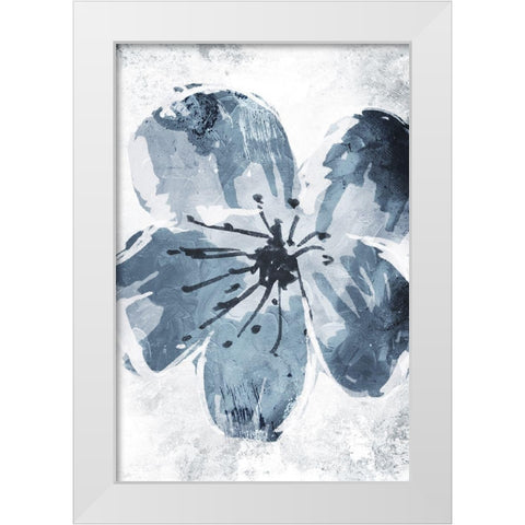 Sketched Cool Flower Mate White Modern Wood Framed Art Print by OnRei