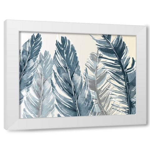 Group Of Feathers White Modern Wood Framed Art Print by OnRei