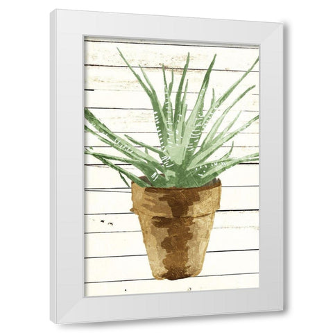 Wood Plant Pot White Modern Wood Framed Art Print by OnRei