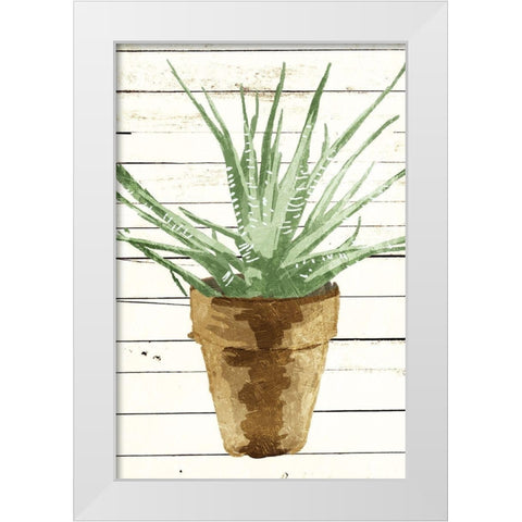 Wood Plant Pot White Modern Wood Framed Art Print by OnRei