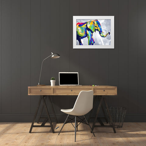 Colorphant White Modern Wood Framed Art Print by OnRei