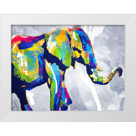 Colorphant White Modern Wood Framed Art Print by OnRei