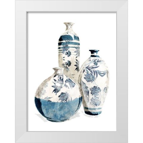 White China Vases White Modern Wood Framed Art Print by OnRei