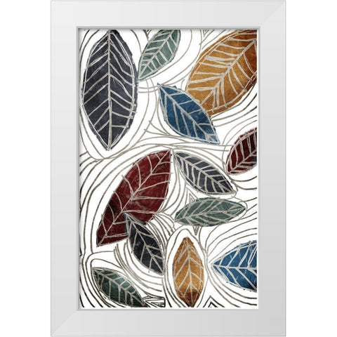 Fall Color Leaves White Modern Wood Framed Art Print by OnRei