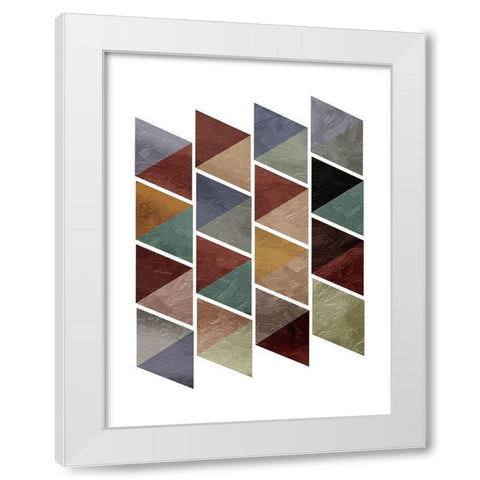 Fall Triangles White Modern Wood Framed Art Print by OnRei