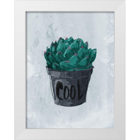 Cool Plant White Modern Wood Framed Art Print by OnRei