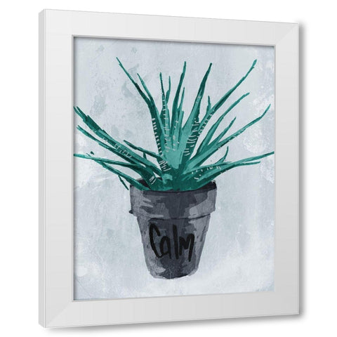 Calm Plant White Modern Wood Framed Art Print by OnRei