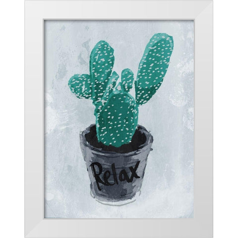 Relax Plant White Modern Wood Framed Art Print by OnRei