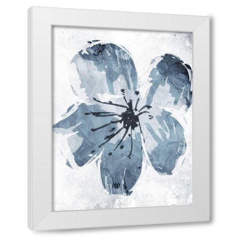 Sketched Cool Flower Mate White Modern Wood Framed Art Print by OnRei