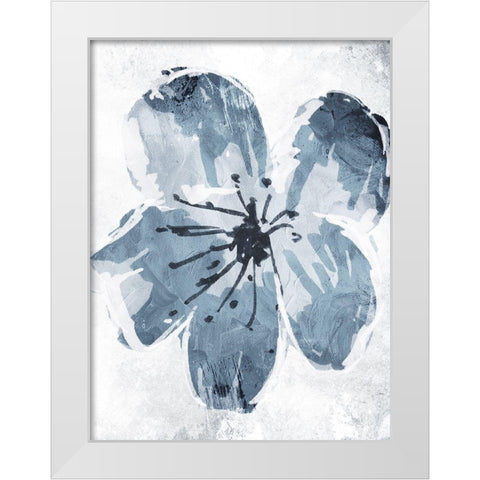 Sketched Cool Flower Mate White Modern Wood Framed Art Print by OnRei