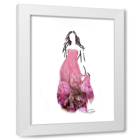 Flower Dress White Modern Wood Framed Art Print by OnRei