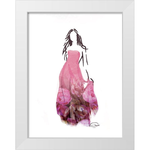 Flower Dress White Modern Wood Framed Art Print by OnRei