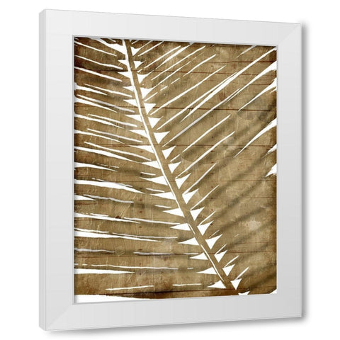 Brown Palms White Modern Wood Framed Art Print by OnRei