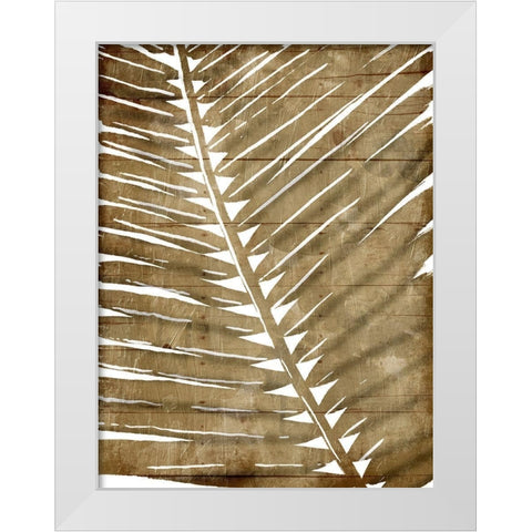 Brown Palms White Modern Wood Framed Art Print by OnRei