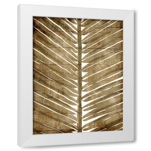 Brown Palms Mate White Modern Wood Framed Art Print by OnRei