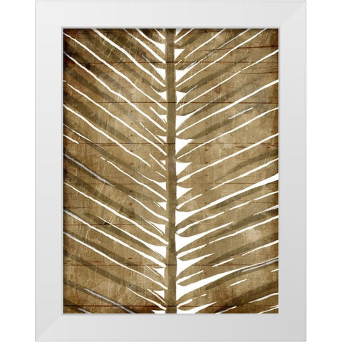 Brown Palms Mate White Modern Wood Framed Art Print by OnRei