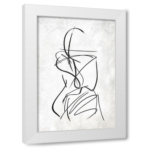 Inner Lines White Modern Wood Framed Art Print by OnRei