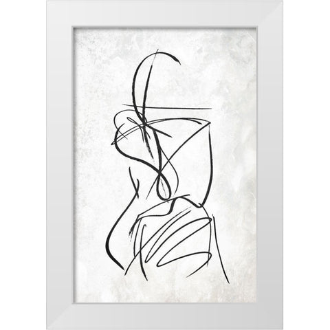 Inner Lines White Modern Wood Framed Art Print by OnRei