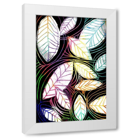 Bright Niara Leaves White Modern Wood Framed Art Print by OnRei